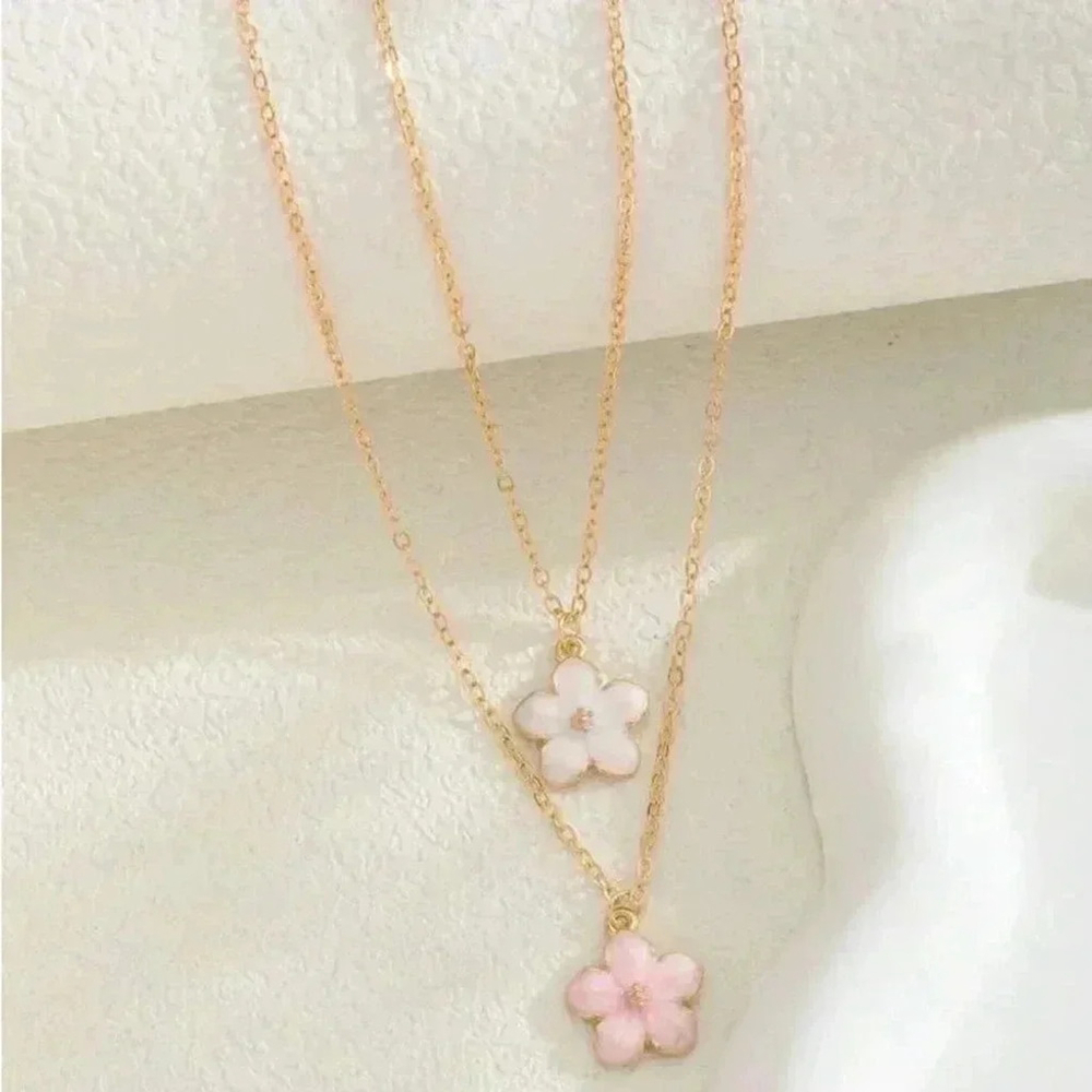 ⚠️Clearance Colorful Flower Gold Necklace - Picture 5 of 11